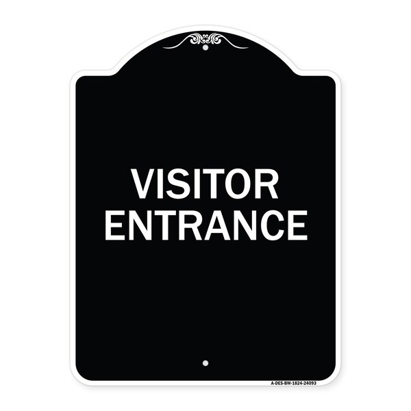 Signmission Entrance Visitor Entrance Heavy-Gauge Aluminum Architectural Sign, 24" H, BW-1824-24093 A-DES-BW-1824-24093 - main